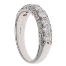 9ct White Gold 1.05ct Brilliant Cut Diamond Three Row Fancy Ring