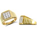 9ct Yellow Gold Gents Cubic Zirconia Ring