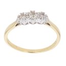 18ct Yellow Gold 0.33ct Brilliant Cut Diamond Trilogy Ring