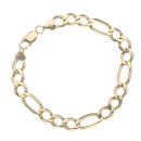 9ct Yellow Gold Figaro Bracelet 8.5"