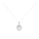 18ct White Gold 1.50ct Diamond Cluster Pendant And Chain