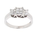 18ct White Gold 0.65ct Princess Cut Diamond Cluster Ring