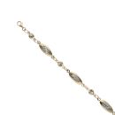 Children's 14ct Yellow And White Gold Oval Link 6" Bracelet
