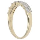 9ct Yellow Gold 0.65ct Baguette and Brilliant Cut Diamond Two Row Ring