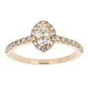 9ct Yellow Gold 0.51ct Diamond Marquise Cluster Ring by Anya Belle