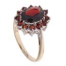 9ct Yellow Gold Garnet Cluster Ring