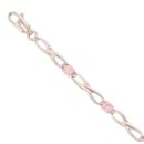 9ct White Gold Pink Cubic Zirconia Bracelet 7"
