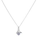 Silver Cubic Zirconia Crossover Pendant And Chain 18" By Icesia