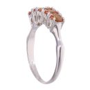9ct White Gold Orange Gem Stone Set Ring