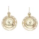 14ct Yellow Gold Coin Drop Earrings