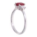 18ct White Gold Ruby and 0.25ct Diamond Ring