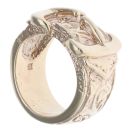 9ct Yellow Gold Patterned Double Buckle Ring