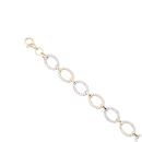 9ct Yellow And White Gold 7.5" Cubic Zirconia Stone Set Bracelet