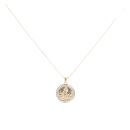 9ct Yellow And White Gold St George/Chris Cubic Zirconia Pendant And Chain 18"