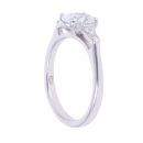18ct White Gold 1.30ct Oval And Baguette Cut Solitaire Ring