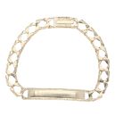 9ct Yellow Gold Patterned ID Bracelet 8.5"