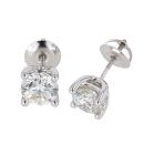 18ct White Gold 2.00ct Diamond Solitaire Stud Earrings