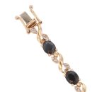 9ct Yellow Gold 0.15ct Diamond and Sapphire Bracelet 7"