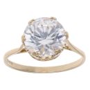 9ct Yellow Gold Cubic Zirconia Solitaire Ring