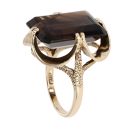 9ct Yellow Gold Smoky Quartz Single Stone Ring