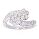 9ct White Gold 1.00ct Diamond Double Cluster Ring