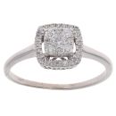 9ct White Gold 0.33ct Brilliant Cut Diamond Cluster Ring