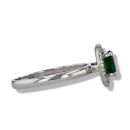 9ct White Gold Created Emerald And Cubic Zirconia Ring
