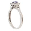 9ct White Gold 0.07ct Diamond and Tanzanite Cluster Ring