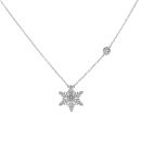 Silver Cubic Zirconia Snowflake Pendant and Chain 18" by Icesia