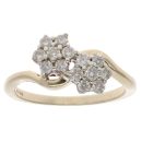 9ct Yellow Gold 0.55ct Brilliant Cut Diamond Double Cluster Ring