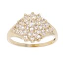 14ct Yellow Gold Cubic Zirconia Cluster Ring