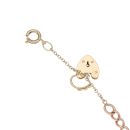 9ct Yellow Gold Heart Clasp Charm Bracelet 7.5"