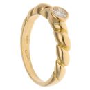 18ct Yellow Gold 0.33ct Brilliant Cut Diamond Solitaire Patterned Ring