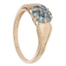 9ct Yellow Gold Blue Topaz Cluster Ring