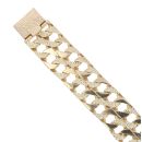 9ct Yellow Gold Patterned and Plain Double Curb Bracelet 8"