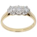 18ct Yellow Gold 0.75ct Brilliant Cut Diamond Trilogy Ring