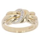 9ct Yellow Gold 0.02ct Diamond Crossover Ring