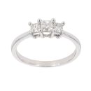 18ct White Gold 0.50ct Princess Cut Diamond Trilogy Ring