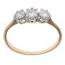 18ct Yellow Gold 0.55ct Transitional Cut Diamond Trilogy Ring