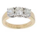 18ct Yellow Gold 1.62ct Brilliant Cut Diamond Trilogy Ring