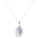 Silver Patterned Locket and Chain 18" By Icesia