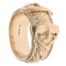 9ct Yellow Gold Patterned Double Buckle Ring