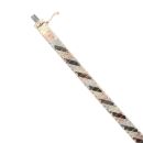 9ct Yellow White and Rose Gold Striped Bracelet 7"