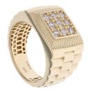 14ct Yellow Gold Cubic Zirconia Signet Ring