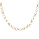 9ct Yellow Gold Patterned and Plain Belcher Chain 18"