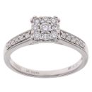 18ct White Gold 0.32ct Brilliant Cut Diamond Cluster Ring
