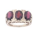 9ct Yellow Gold Three Stone Garnet Ring