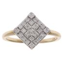 9ct Yellow Gold 0.25ct Brilliant Cut Diamond Cluster Ring