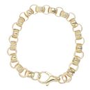 9ct Yellow Gold Patterned Belcher Bracelet 10.5"
