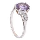 9ct White Gold 0.15ct Diamond And Tanzanite Ring